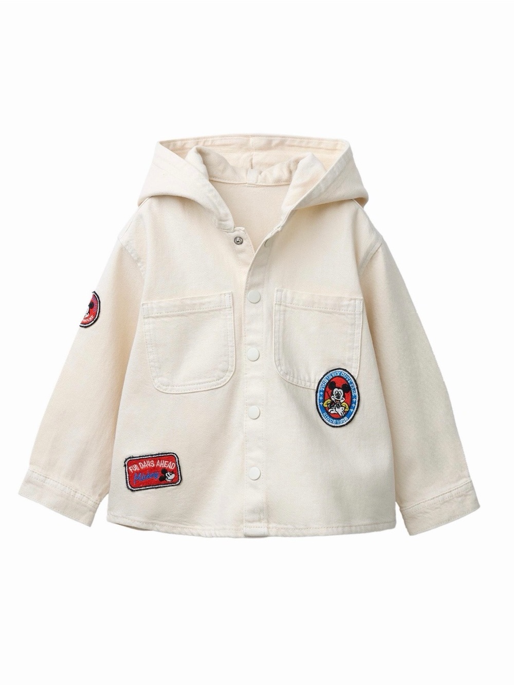 Zara Mickey Mouse Disney Twill Patches Overshirt